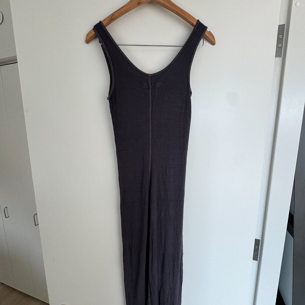 Enza Costa Ribbed Tank Maxi Dress – Charcoal/Washed Black – Women’s L - Picture 3 of 3